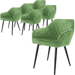 ESSZIMMERSTUHL 6er Set Salbei Samt