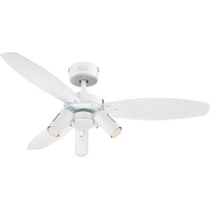 Westinghouse Deckenventilator Jet Plus, 7870340, Ø 105cm, mit Beleuchtung, Flügelfarbe weiß / ahorn, Fernbedienung
