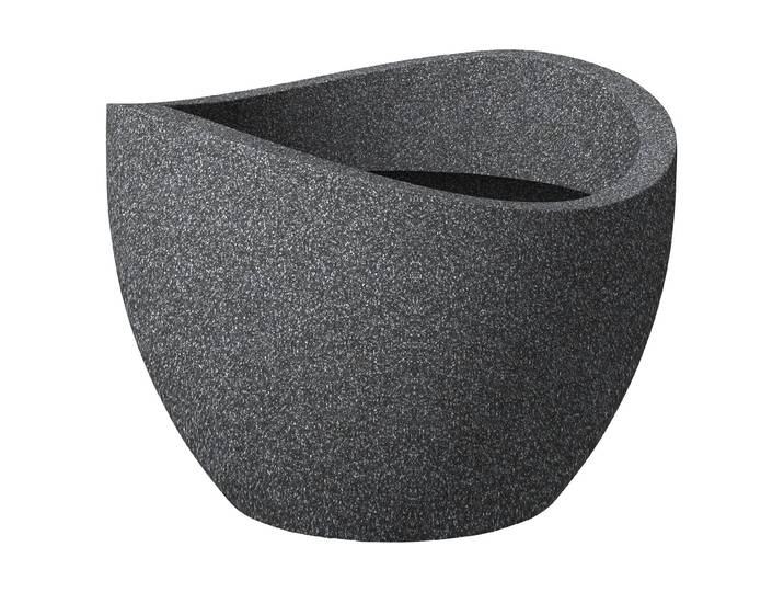 Pflanzkübel SCHEURICH Wave Globe Granit , grau (granit), B:49,5cm H:37cm T:50cm, Kunststoff, Pflanzgefässe, Pflanzkübel