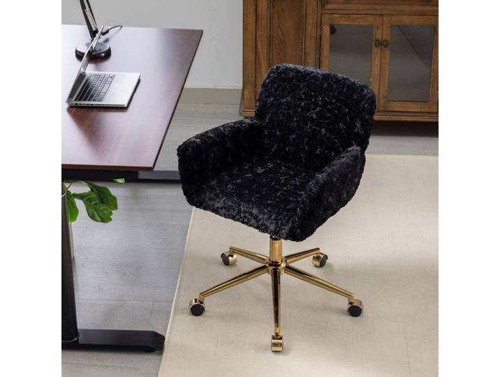 Chaise de bureau noire DE1831BK pivotante reglable
