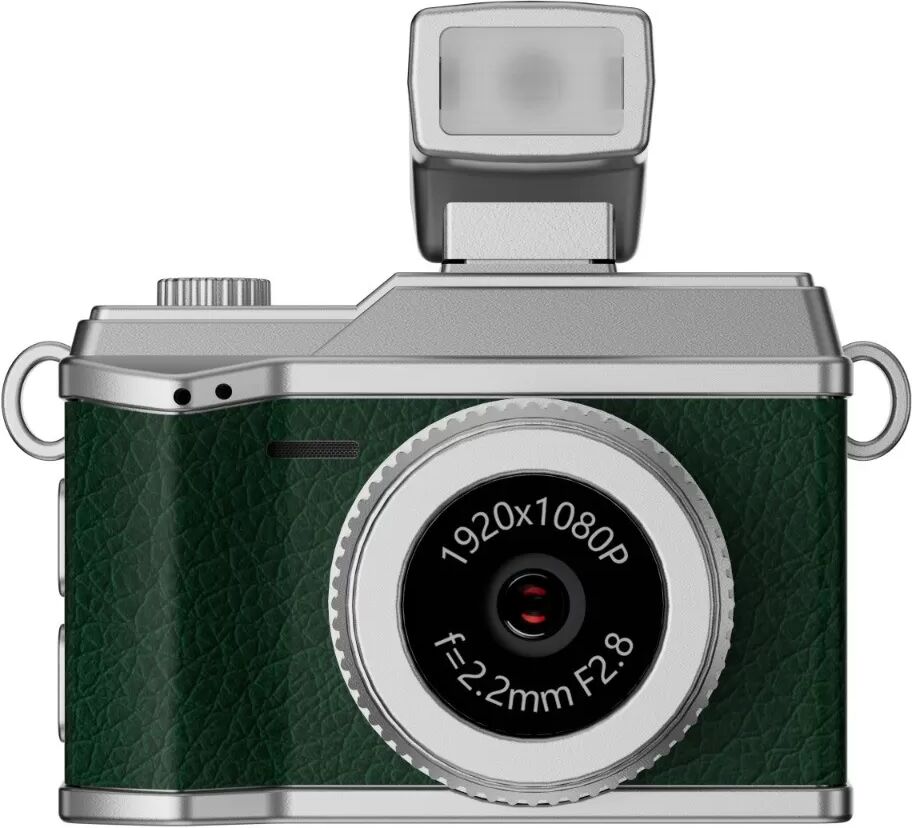 INF Mini Caméra Rétro avec Flash : Vidéo HD 1080P, Style Vintage, Enregistreur Portable Vert