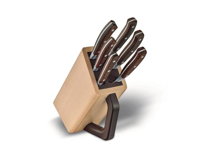 Messerblock VICTORINOX mit Messer Grand Matre 6-teilig , braun, B:12cm H:39,2cm L:22,7cm, Messerblöcke, Messerblock, Herkunftsland Kroatien