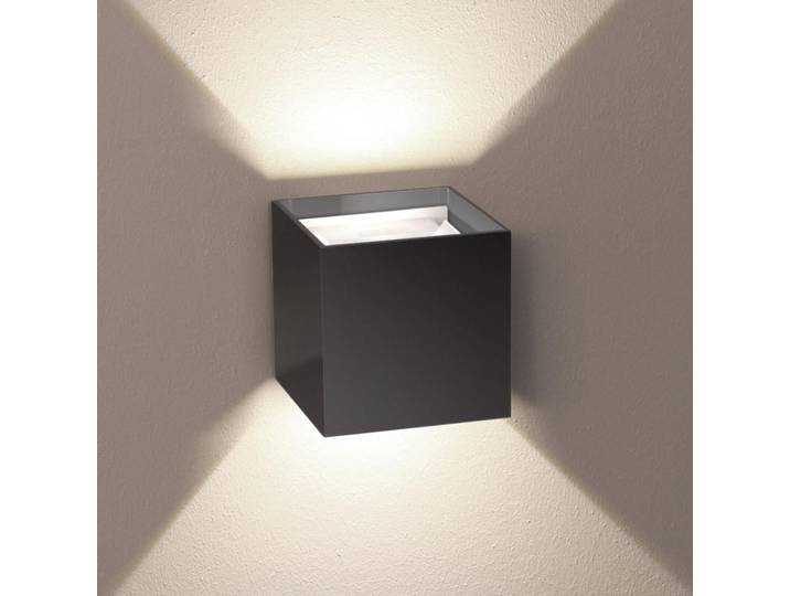 s.luce Led-Wandlampe Ixa mit Sensor Anthrazit Quadratisch, Metall, Quadratisch,Quadratisch, LED integrated, 10x10x10 cm, Lampen & Leuchten, LED Beleuchtung, LED-Wandleuchten