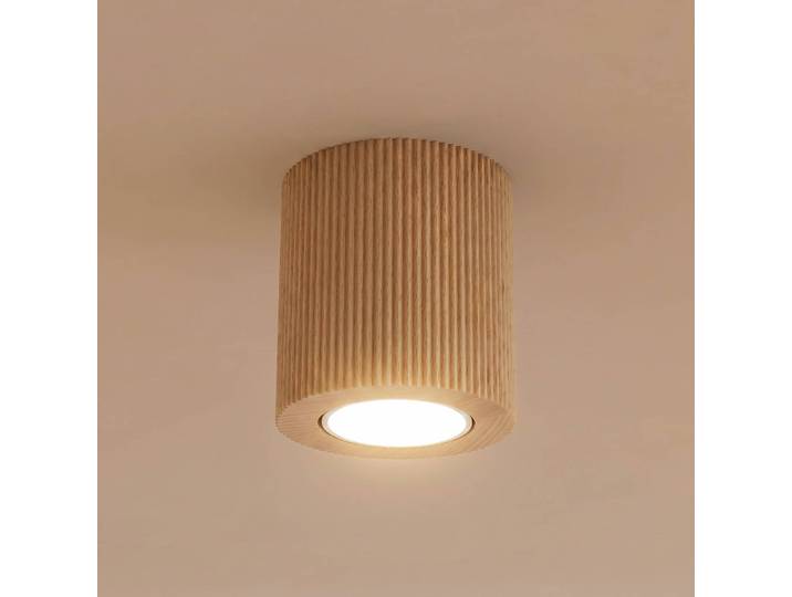 Deckenstrahler Eve, 8,5 cm hoch, GU10, Holz Eve TK Lighting, dimmbar, Holz hell, für Wohn- / Esszimmer, Holz, Modern