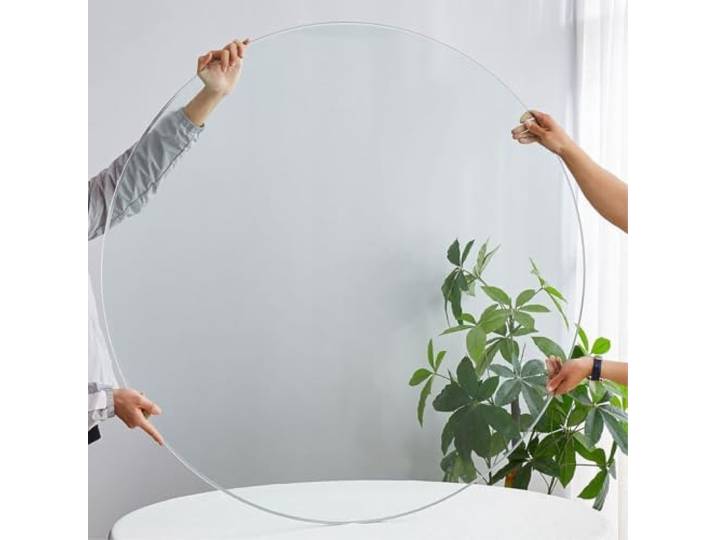 Dicke Tischplatte Aus Gehärtetem Glass,Runde Tischplatte Aus Gehärtetem Mehrere Größen,Klare Oberfläche,Flache,Polierte Kante,For Esstisch,Home-Office-Glasarbeitsplatte(100cm(39IN))
