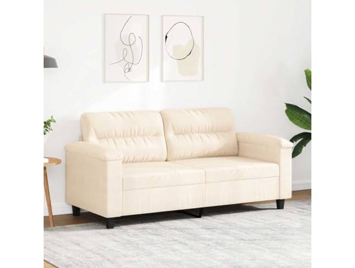 HEFZGDB 2-Sitzer Sofa Beige 140 cm Mikrofasergewebe Langlebig Modern Metallgestell Robust Polsterung Bequem Sitzkomfort Entspannung Lesen Fernsehen Stabiles Design Wohnzimmer Möbel