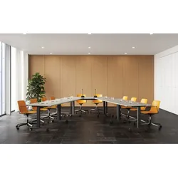 Konferenztisch für 10 Personen La7 V-Form klappbar