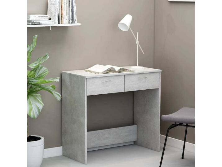 Schreibtisch \ Jeggeleben\ aus Spanplatte in Betongrau. Abmessungen (L/B/H) 80x40x75 cm