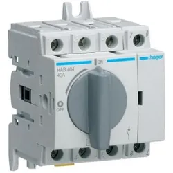 Hager Lasttrennschalter 4L 40A, Schalter + Taster, Grau