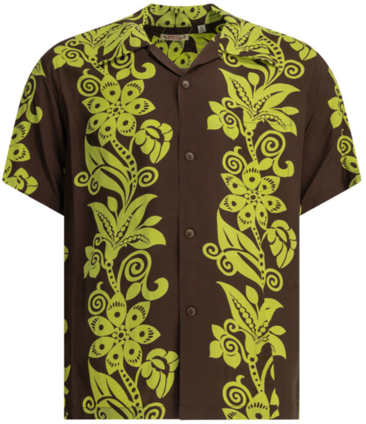 SUN SURF chemise en rayonne homme verte Vert M