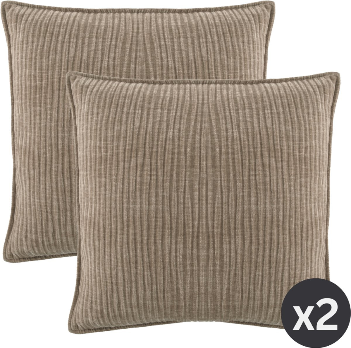 Tiseco Kussen Juliette Taupe 45 x 45 cm