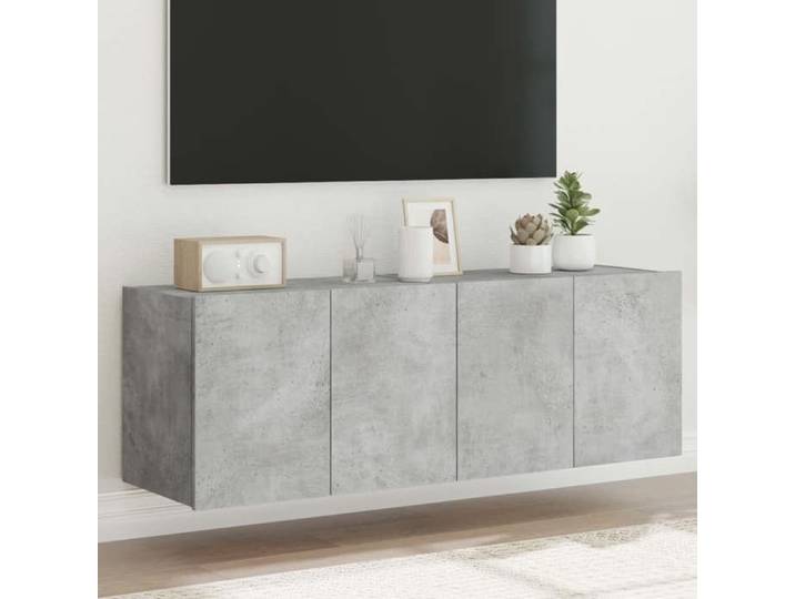 Meubles TV Muraux et Lumières LED 2pcs Armoires de Télévision Suspendues avec Rangement Meubles Télé Flottants 837309