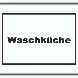 HB-Druck Waschküche Aufkleber mit Text Waschraum waagerecht A4 (210x297mm)