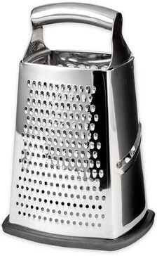 rsvp Deluxe Handheld Box Grater - 6 x 5 x 9-3/4-Inch, Non-Slip Bottom