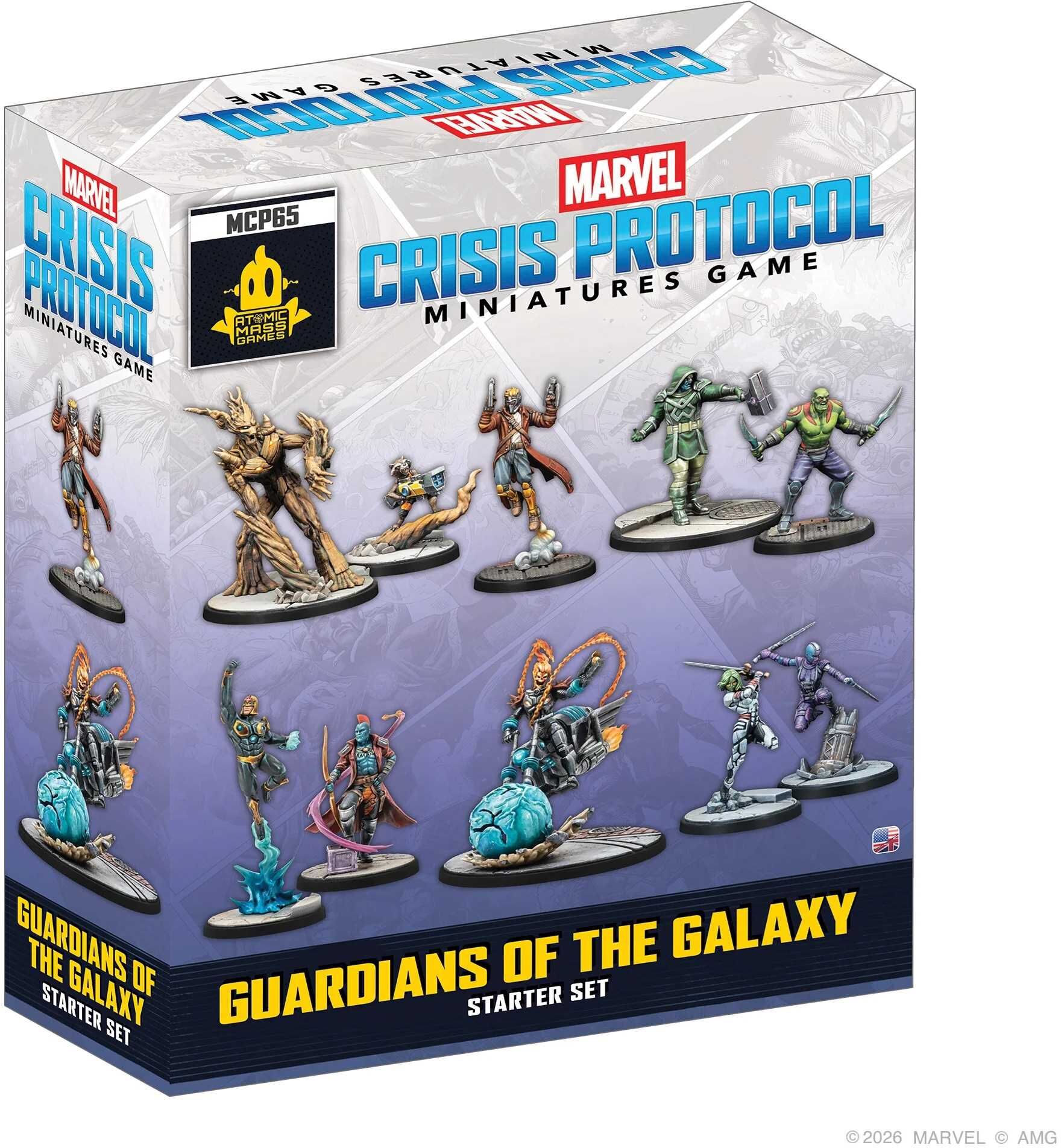 Atomic Mass Games Marvel: Crisis Protocol – Guardians of the Galaxy Starter Set for Tabletop Gaming with Miniatures, Cards, and Dice