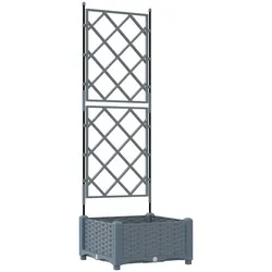vidaXL Gartenpflanzer mit Gitter Hellgrau 40 x 40 x 125,5 cm PP
