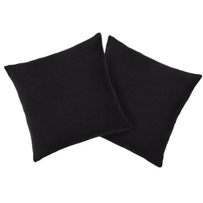 Kissenbezug OTTO HOME "Bailee", schwarz (anthrazit), B:50cm L:50cm, Musselin, Obermaterial: 100% Baumwolle, Kissenbezüge, Kissenbezug, weiche Musselin-Qualität, 50x50 cm, Hotelverschluß