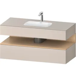 Duravit Collection One Einbauwaschtisch mit Konsolenwaschtischunterbau, 1200x550x600mm, Nische Eiche Natur, QA4787030910000, Farbe: Taupe Matt