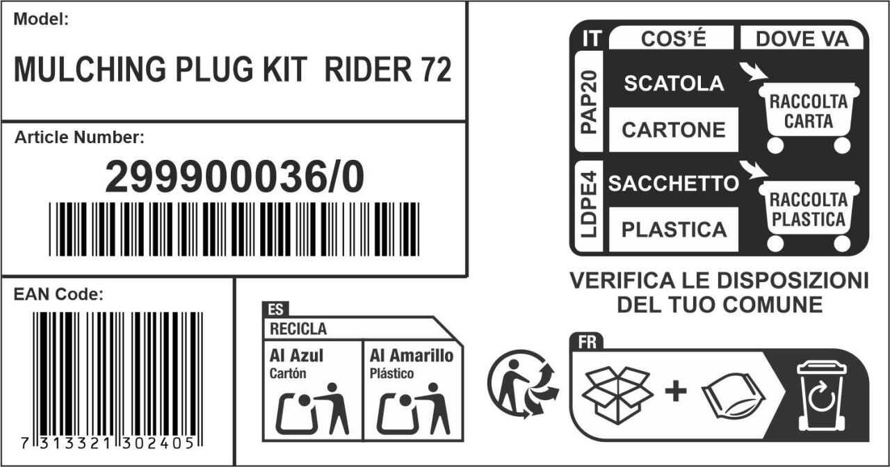 Alpina GGP Alpina Mulchkit und -messer für Rasentraktor AT2 72 A