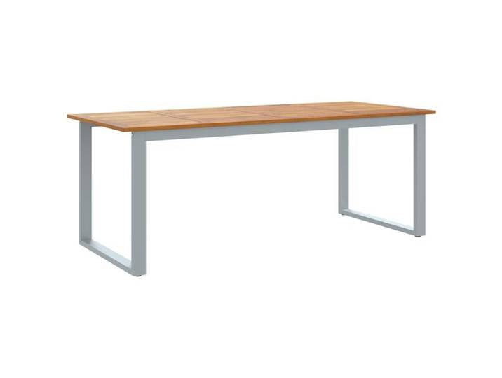 BEST LIFE Table de salle à manger extérieure - RUIGOU - Grise 200x90x75 cm Acier et - bois massif Acacia *393170