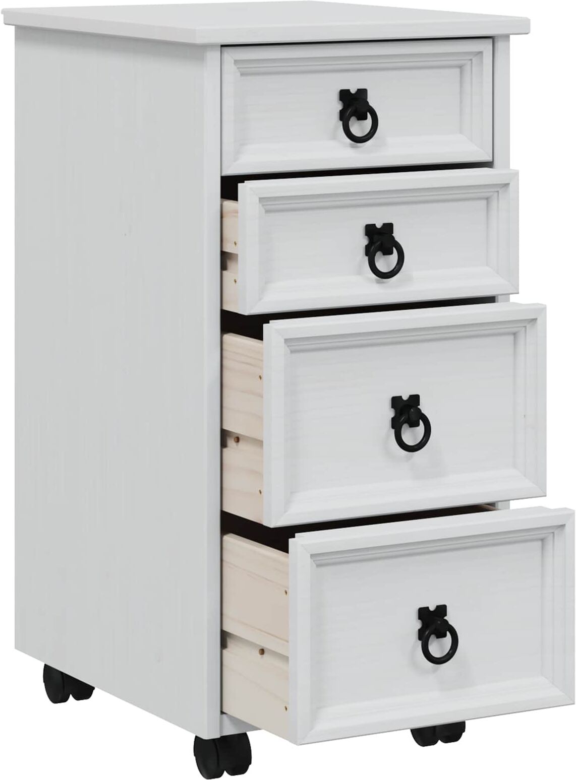 vidaXL Cabinet Roulant avec Tiroirs CORONA Blanc