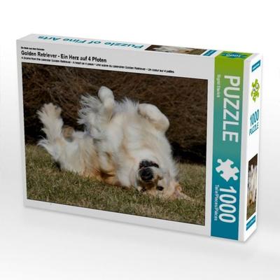 CALVENDO Puzzle Ein Motiv aus dem Kalender Golden Retriever - Ein Herz auf 4 Pfoten | 1000 Teile Lege-Größe 64x48cm Foto-Puzzle für glückliche Stunden