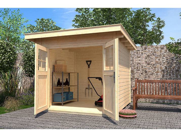Weka Gartenhaus 179 Gr.2 mit Flachdach Holz Natur 2.4 × 2.4 m
