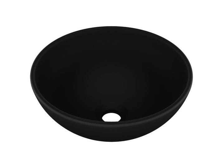 vidaXL Waschbecken Luxus Rund Matt Schwarz 32,5/14 Cm Keramik, 32.5x14x32.5 cm, Badezimmer, Waschbecken & Armaturen, Waschbecken