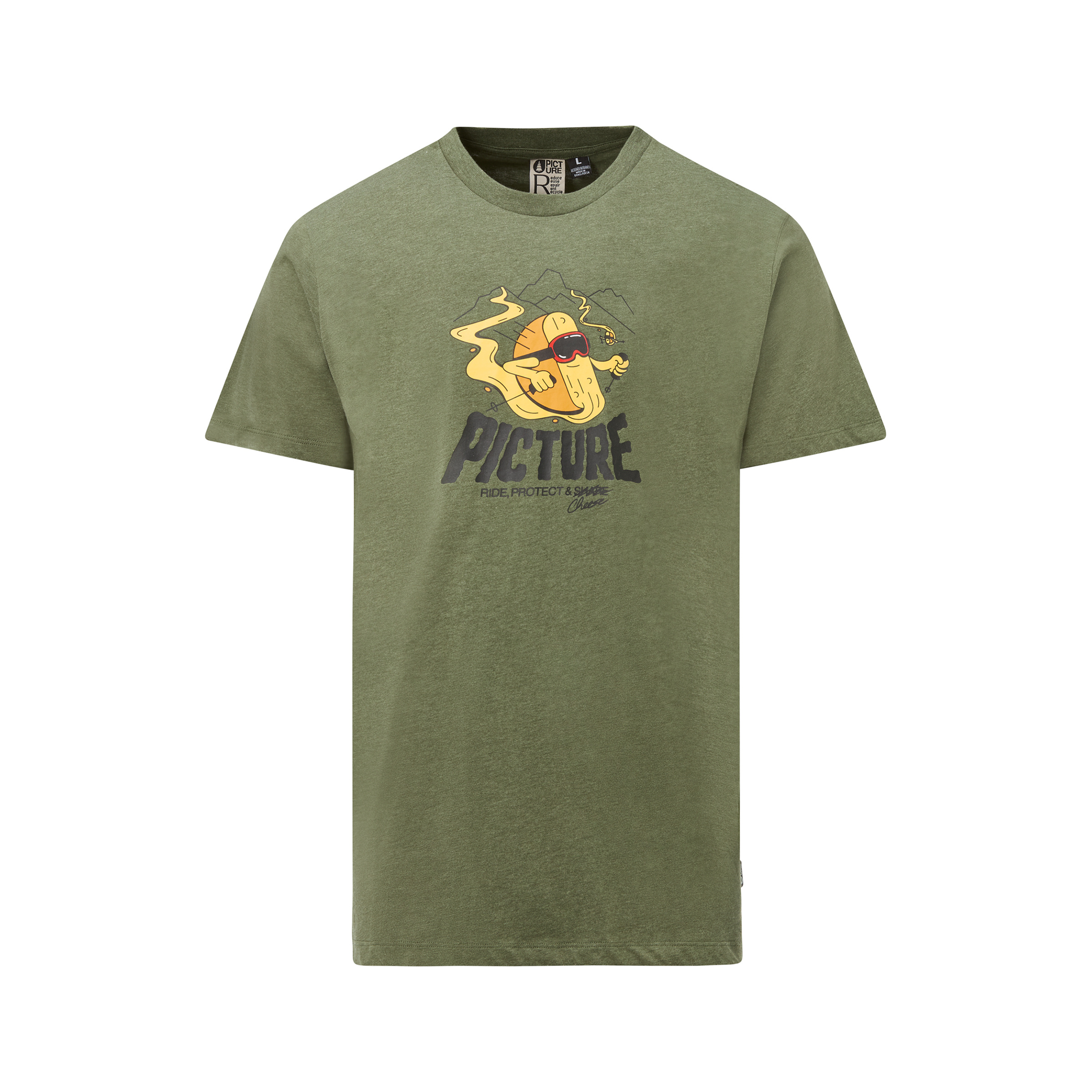 Picture Cheasy Herren T-Shirts oliv Größe M Lifestyle Hautfreundlich