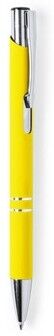 Stylo bille publicitaire Zromen caoutchouc aluminium jaune