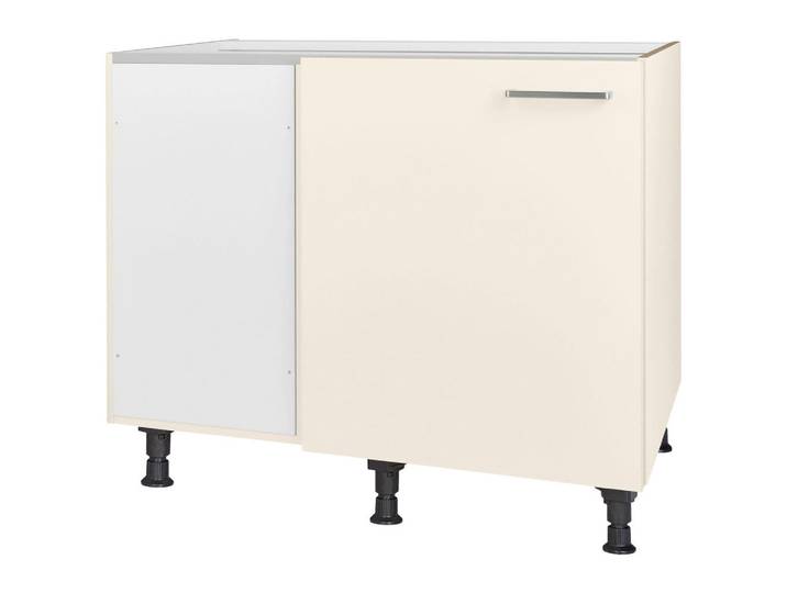 Nobilia Eckunterschrank Touch, Magnolie, 1 Fächer, nicht einzeln stellbar, Eckteil, 125x87x65 cm, individuell planbar, Küchen, Küchenmöbel, Küchenschränke, Eckschränke Küche