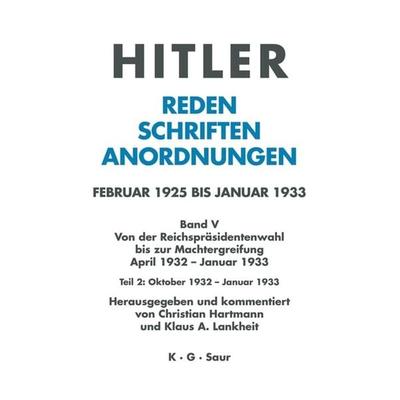 Oktober 1932 - Januar 1933, Gebundene Ausgabe von , De Gruyter, 978-3-598-22002-9