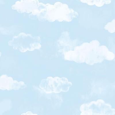 Galerie Wallcoverings Tiny Tots 2 Billowing Clouds Non-woven Matte Wallpaper Roll