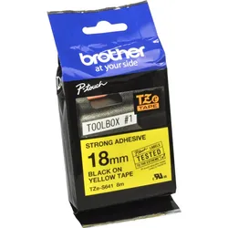 Brother P-Touch Band TZe-S641  schwarz auf gelb  18mm / 8m  laminiert extra stark