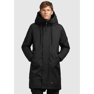 Winterjacke KHUJO "TANDEM", Herren, Gr. S, schwarz, Web, Obermaterial: 100% Polyester, unifarben, weit ca. Mitte Oberschenkel, Jacken Winterjacke, Kordelzug an der Taille