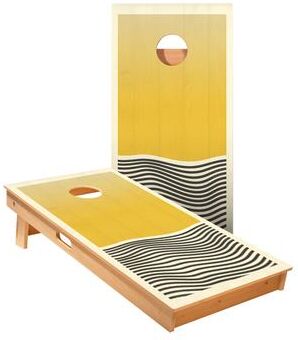 Skip's Garage Yellow Waves Cornhole Boards