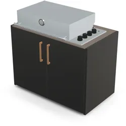 Brabura Box-Q 4-Brenner Edelstahl - Barro / Anthrazit / Holzgriff