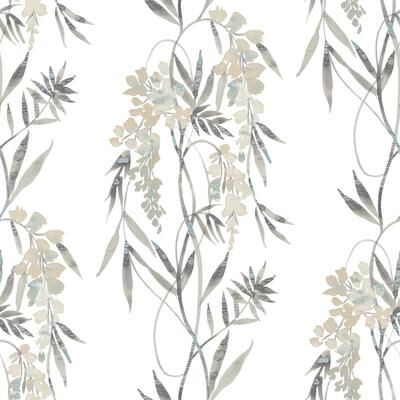 RoomMates Taupe & Grey Nouveaux Wisteria Peel and Stick Wallpaper