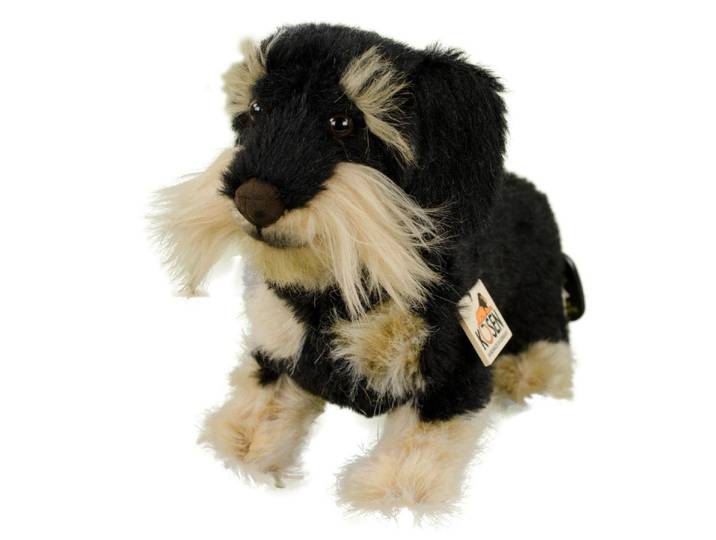 Kösen Kuscheltier Hund Rauhaardackel schwarz/braun 36 cm Stoffhund Plüschtier (Stoffdackel)