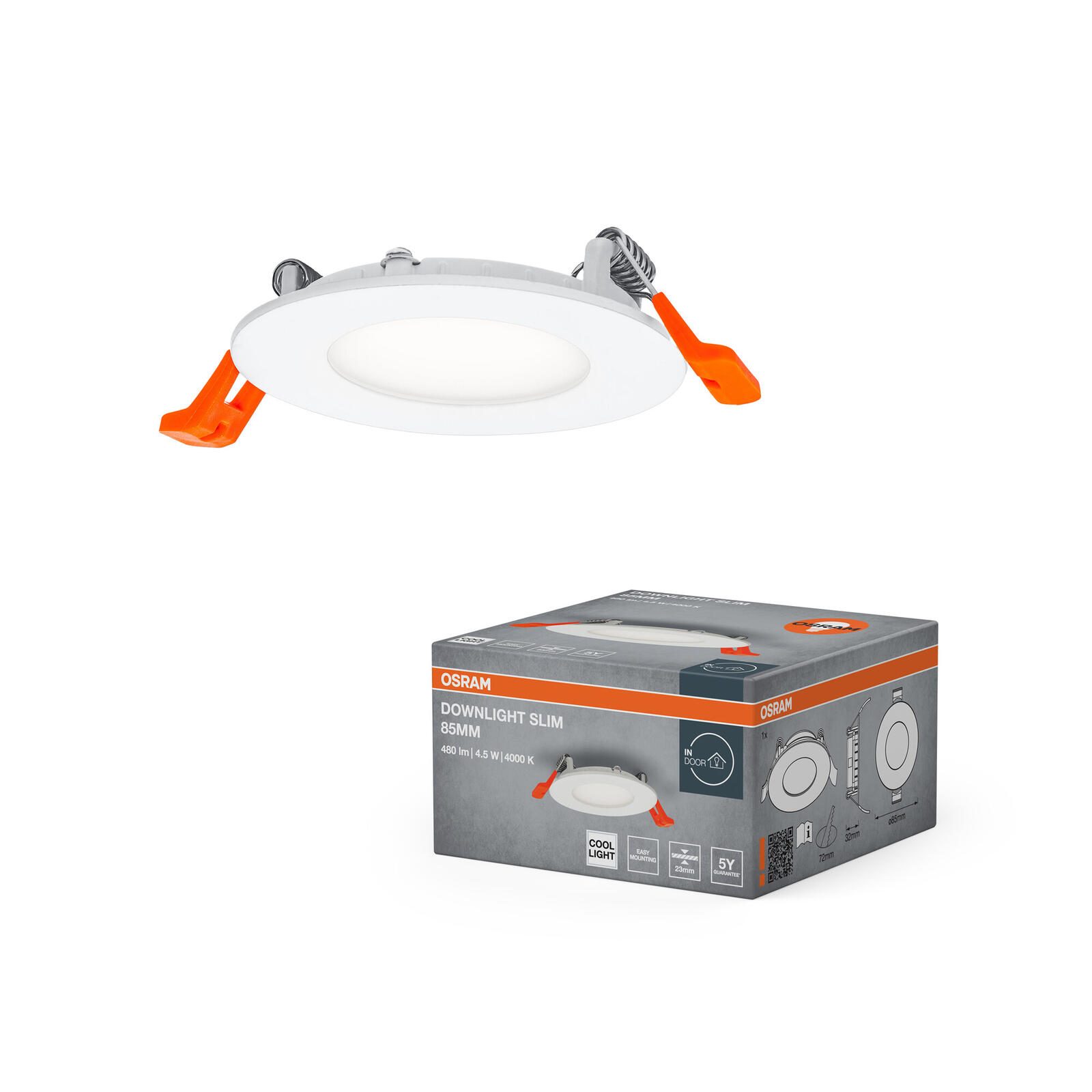 OSRAM LED Einbaulampe Downlight Slim 4.5W weiß 4099854445064