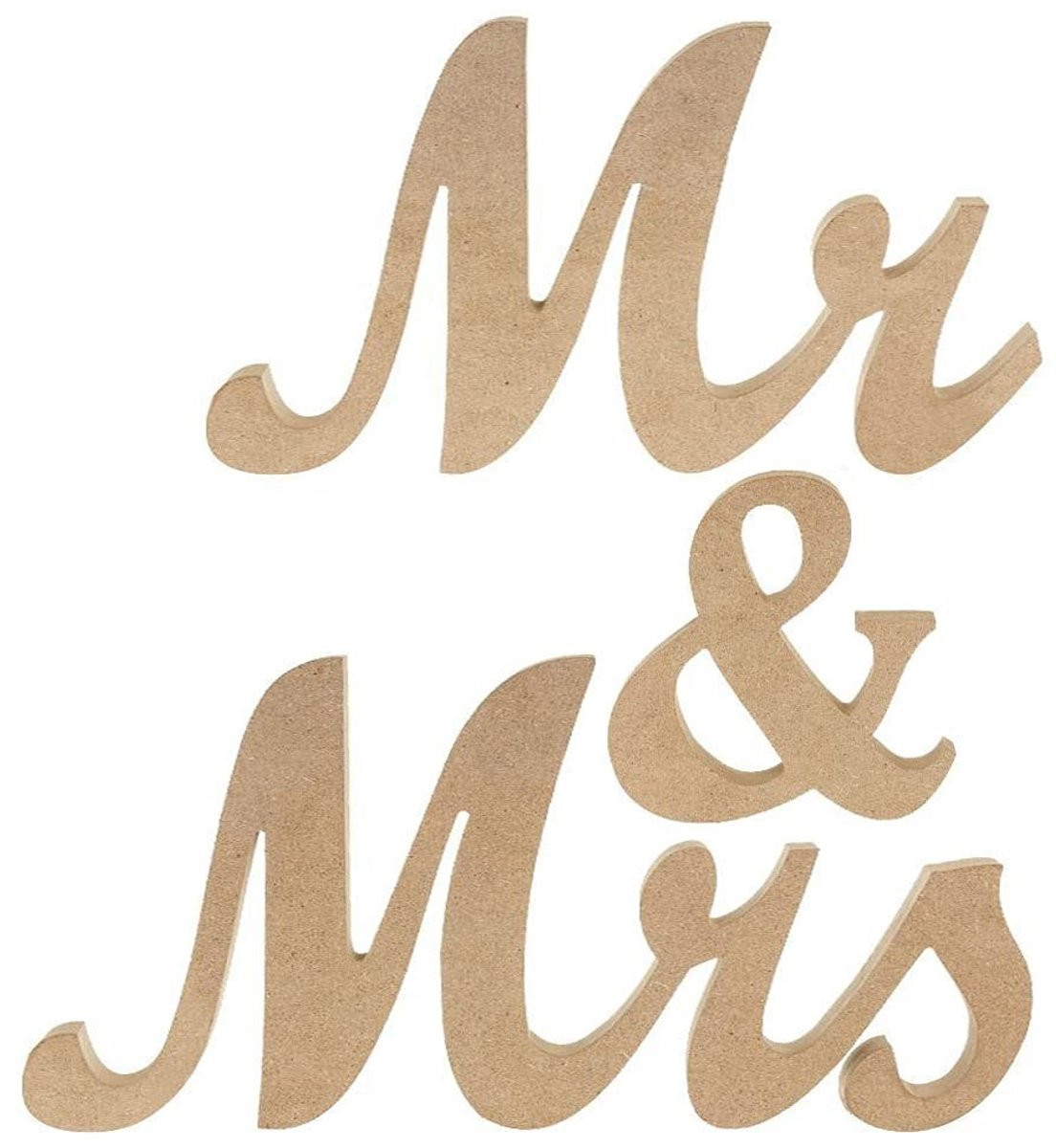 Dailygoods Houten Letters Mr & Mrs Decoratie in Vintage Stijl voor Bruiloft en Tafelblad
