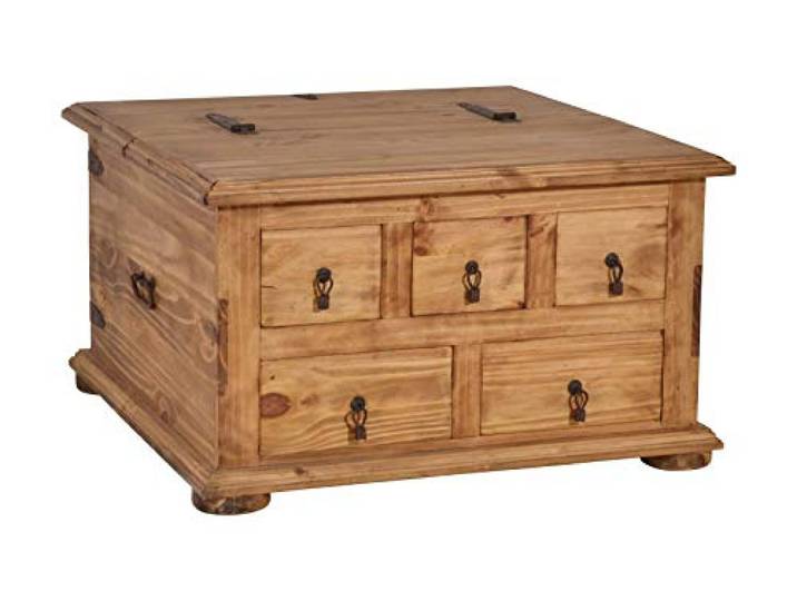 MiaMöbel Truhentisch Mexico 81x47x81 cm Mexico Möbel Landhausstil Massivholz Pinie Honig