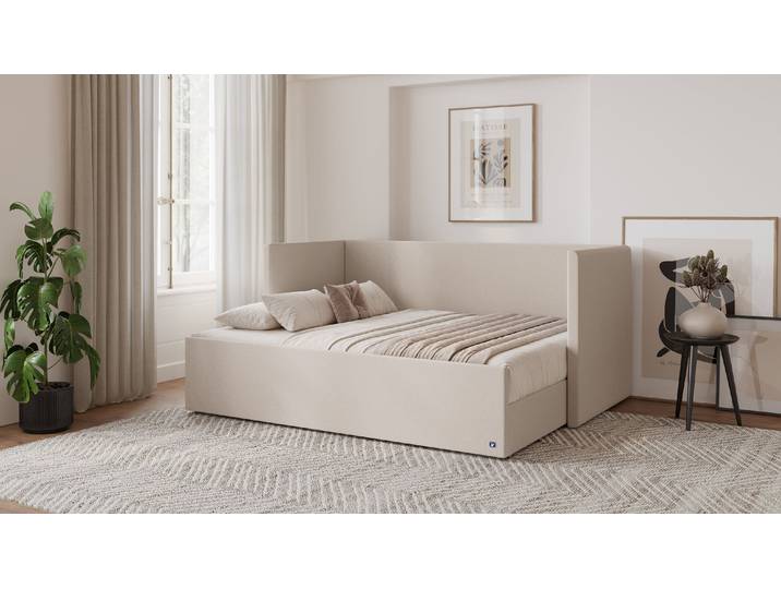 BRUNO Flexibett 160x200 in Beige Tagesbett inkl. Matratze & Lattenrost
