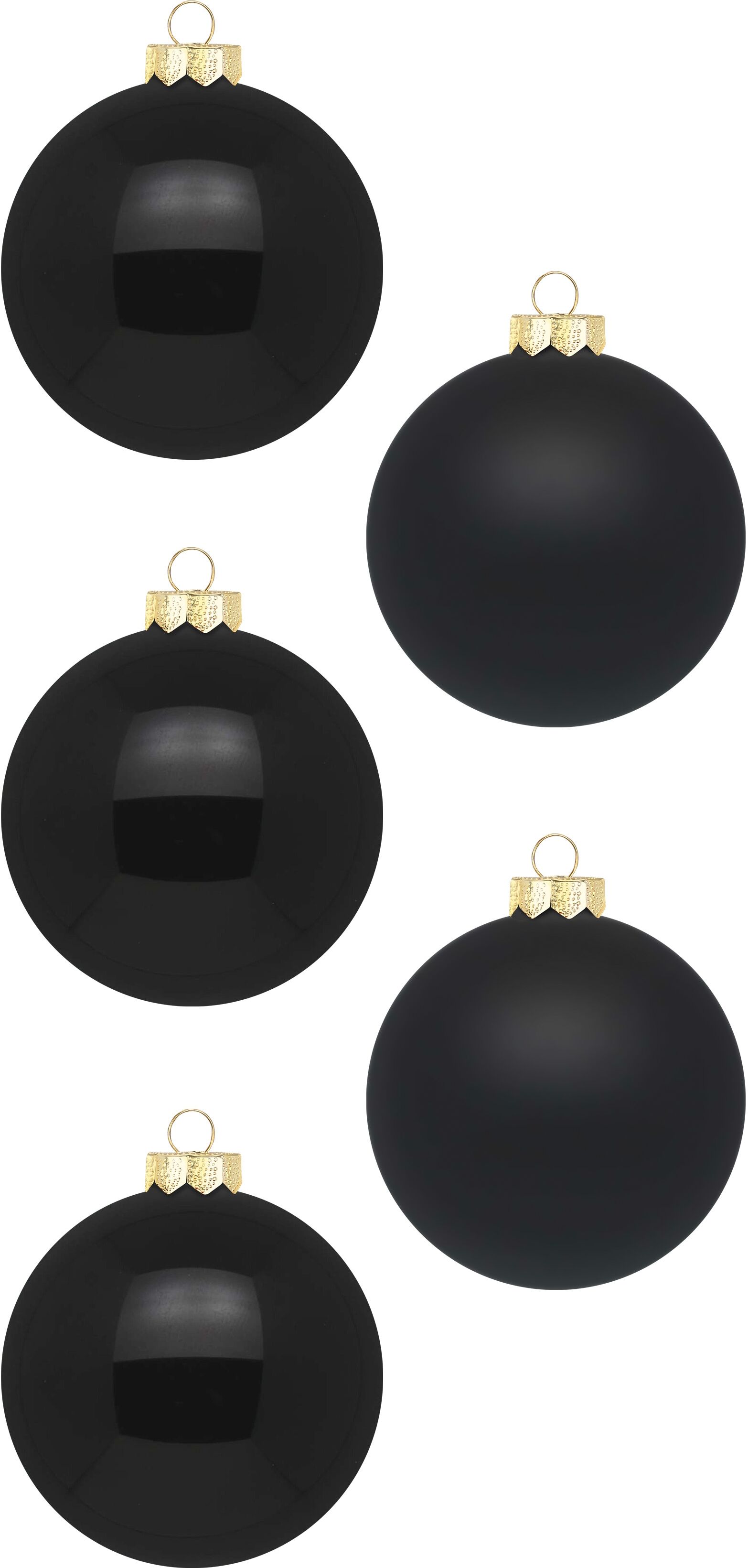 Weihnachtsbaumkugel MAGIC BY INGE, schwarz, Glas, Weihnachtsbaumkugeln, Weihnachtsbaumkugel, aus Glas, 28 Kugeln 6 cm, mit 100 Aufhängern