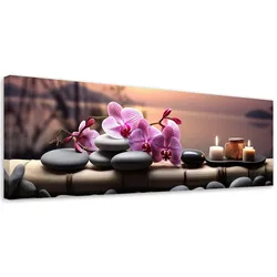 WANDBILD rosa zen orchideen