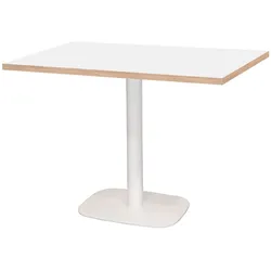 RestooTab - Tisch Round weiß 120x70cm Dekor weiß Kanten in Holzoptik
