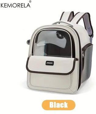 Inspired Living Large Capacity Breathable Pet Carrier Backpack For Cats And Dogs black