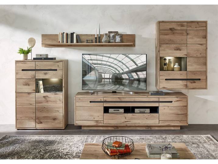 Innostyle Wohnwand BELLANO, (Komplett-Set, 4-St), inkl. LED-Beleuchtung