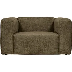Sessel Bean aus Struktursamt, modern, dunkelgrün Moss, komfortabel gepolstert für Dein Zuhause