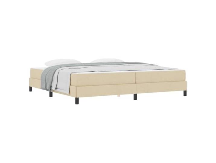 PUGYNBK Boxspringbett 200 x 200 cm mit Stoffmatratze Gefederter Lattenrost, Holz- und Metallrahmen, atmungsaktive Polsterung, minimalistisches Design